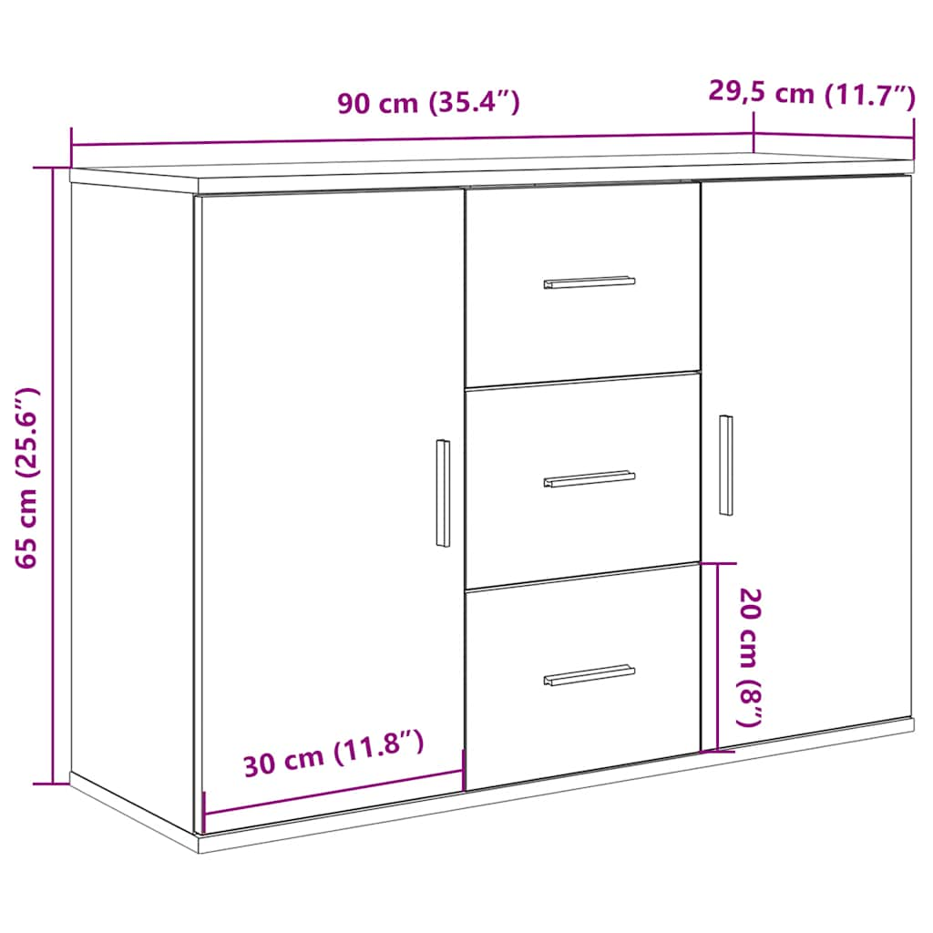 Sideboard Altholz-Optik 90x29,5x65 cm Holzwerkstoff