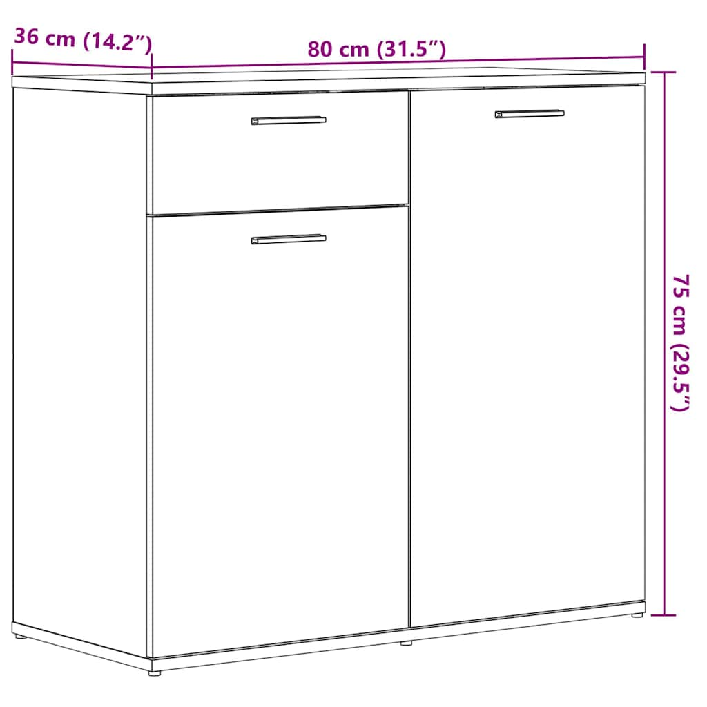 Sideboard Altholz-Optik 80x36x75 cm Holzwerkstoff