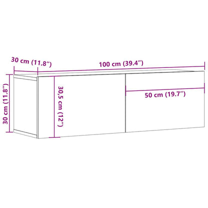 TV-Wandschrank Altholz-Optik 100x30x30 cm Holzwerkstoff