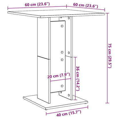 Bistrotisch Artisan-Eiche 60x60x75 cm Holzwerkstoff