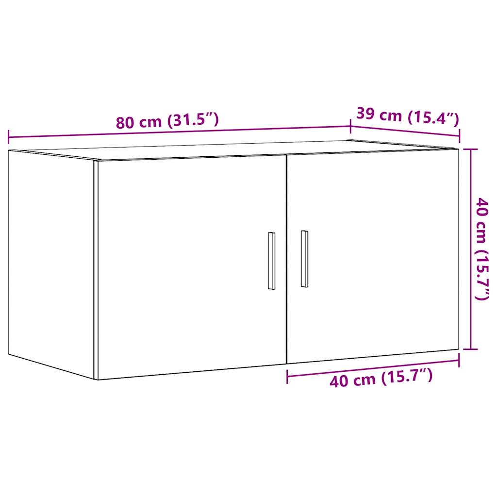 Wandschrank Artisan-Eiche 80x39x40 cm Holzwerkstoff