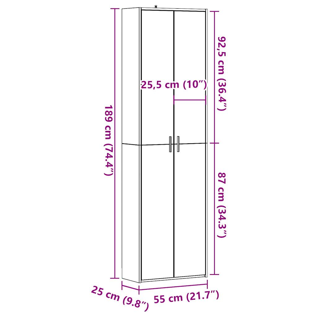 Flurschrank Altholz-Optik 55x25x189 cm Holzwerkstoff