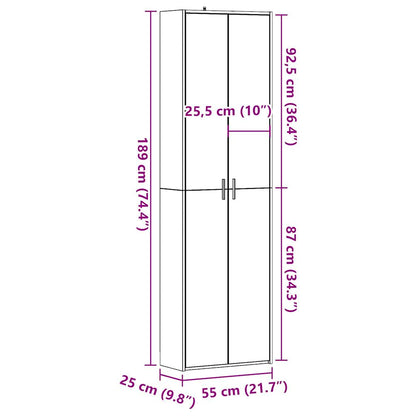 Flurschrank Altholz-Optik 55x25x189 cm Holzwerkstoff