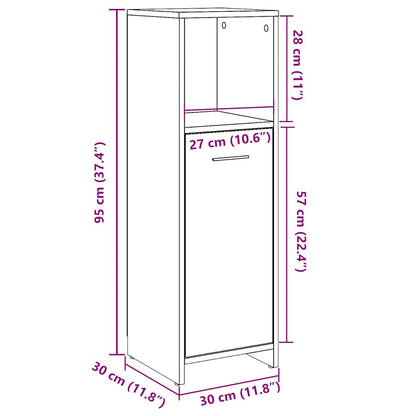 Badschrank Artisan-Eiche 30x30x95 cm Holzwerkstoff