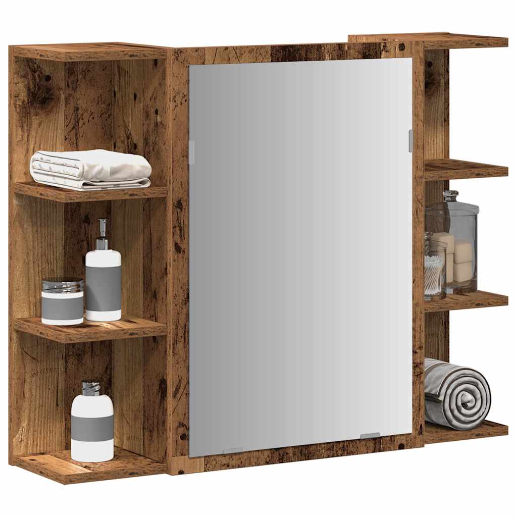 Bad-Spiegelschrank Altholz-Optik 80x20,5x64 cm Holzwerkstoff