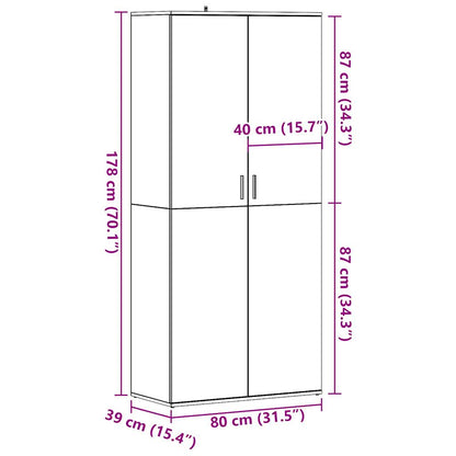 Schuhschrank Altholz-Optik 80×39×178 cm Holzwerkstoff