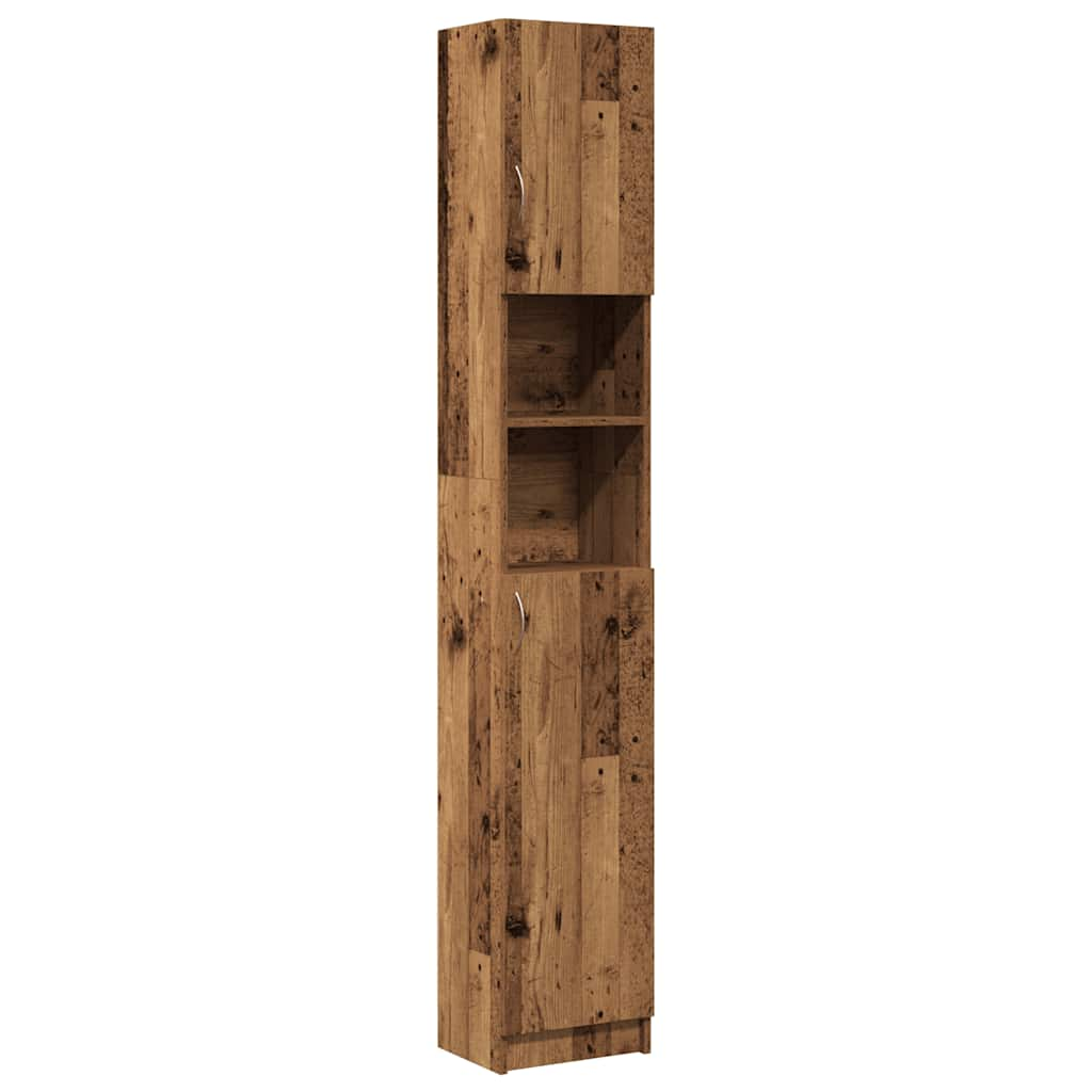 Badschrank Altholz-Optik 32x25,5x190 cm Holzwerkstoff