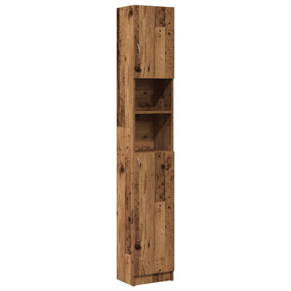 Badschrank Altholz-Optik 32x25,5x190 cm Holzwerkstoff