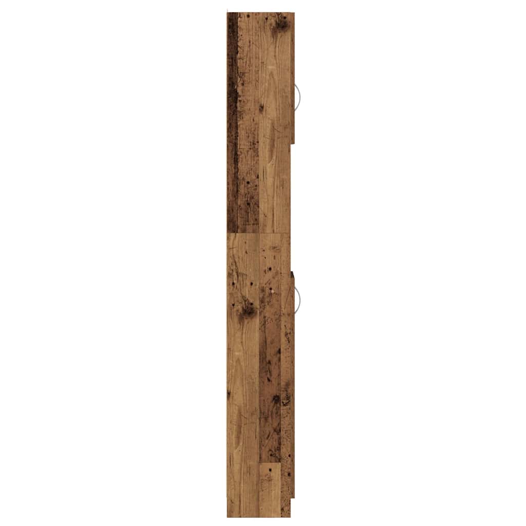 Badschrank Altholz-Optik 32x25,5x190 cm Holzwerkstoff