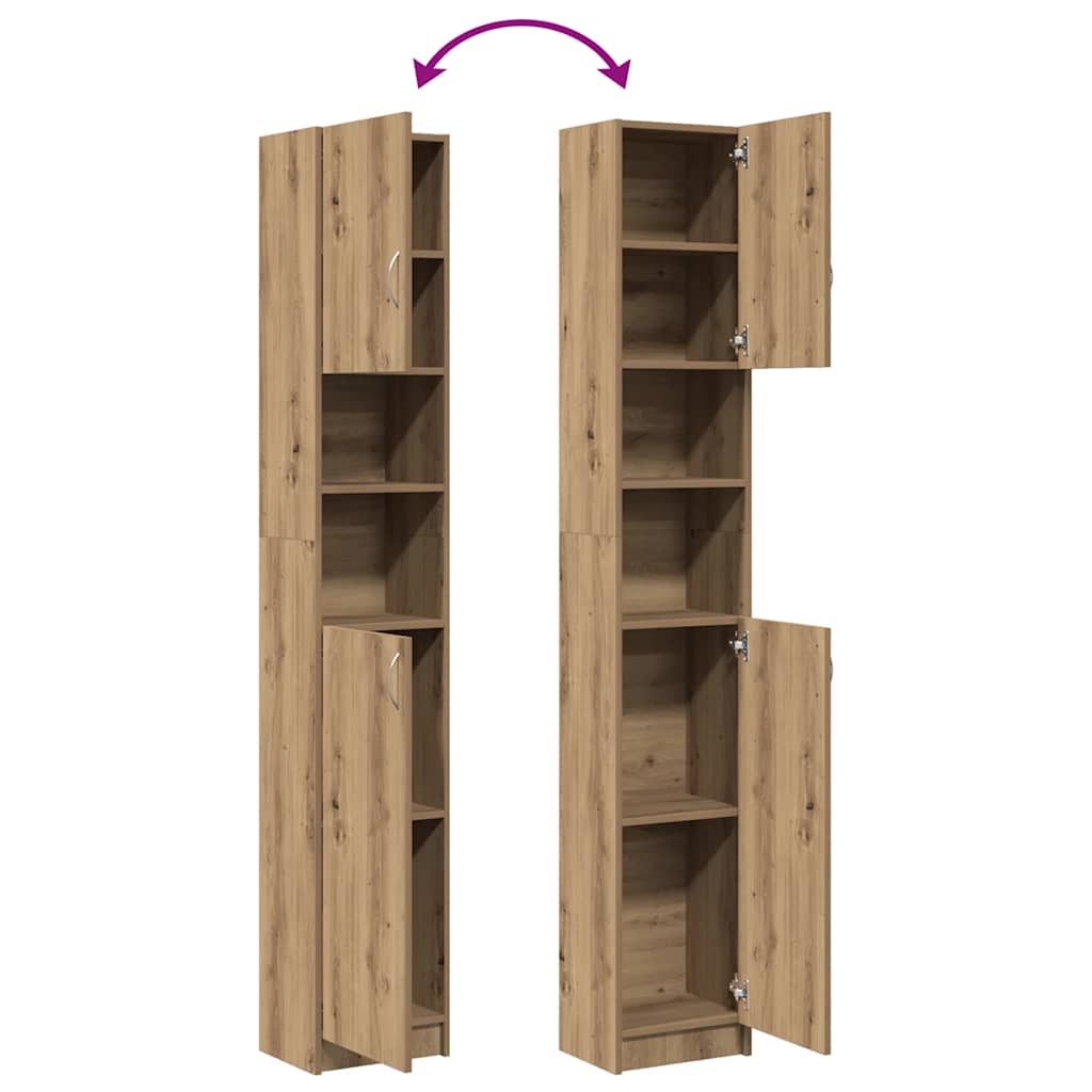 Badschrank Artisan-Eiche 32x25,5x190 cm Holzwerkstoff