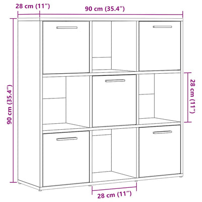 Bücherregal Artisan-Eiche 90x28x90 cm Holzwerkstoff