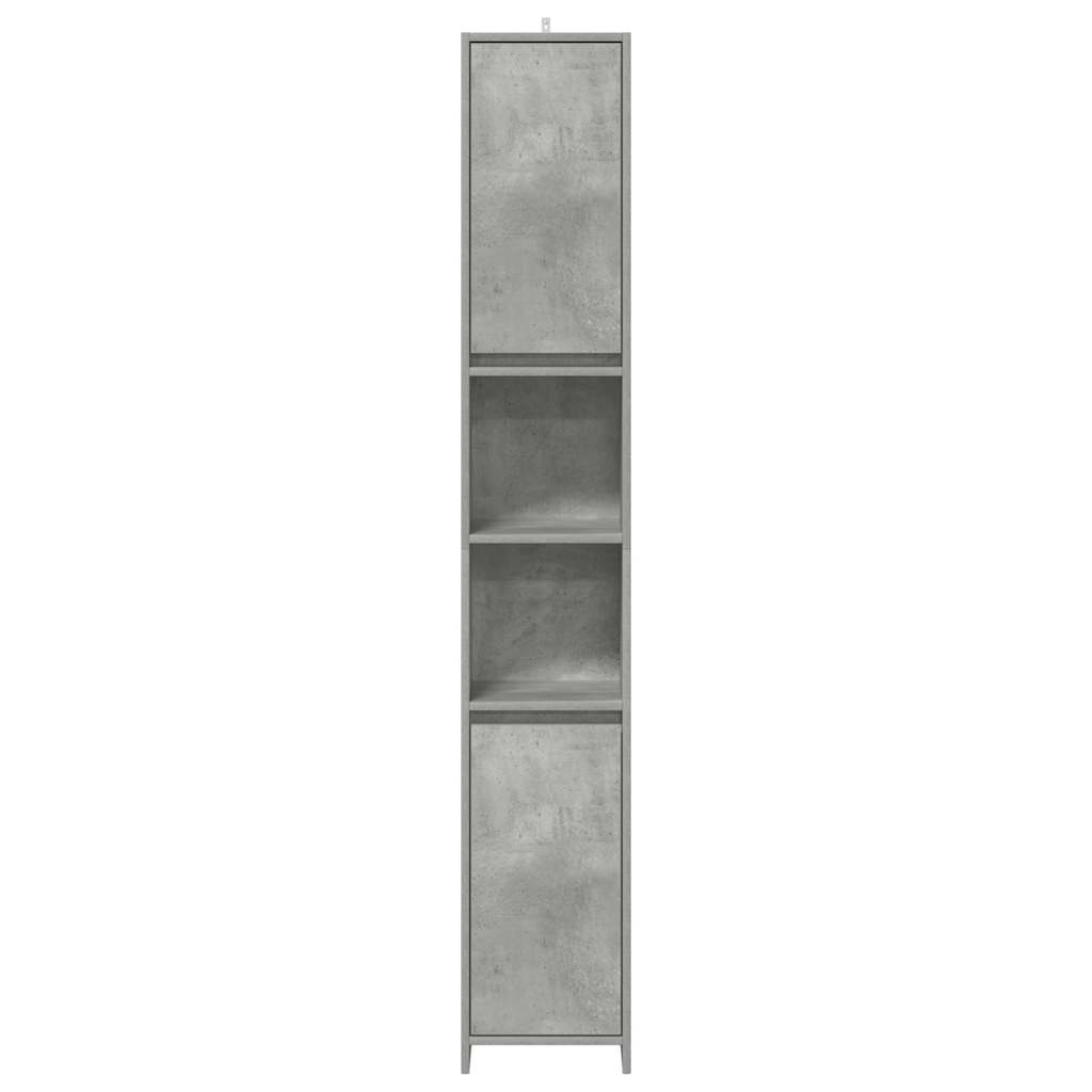 Badezimmerschrank Betongrau 30x30x183,5 cm Holzwerkstoff