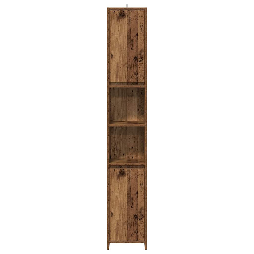 Badschrank Altholz-Optik 30x30x183,5 cm Holzwerkstoff