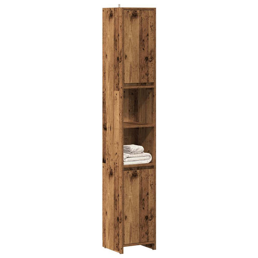 Badschrank Altholz-Optik 30x30x183,5 cm Holzwerkstoff