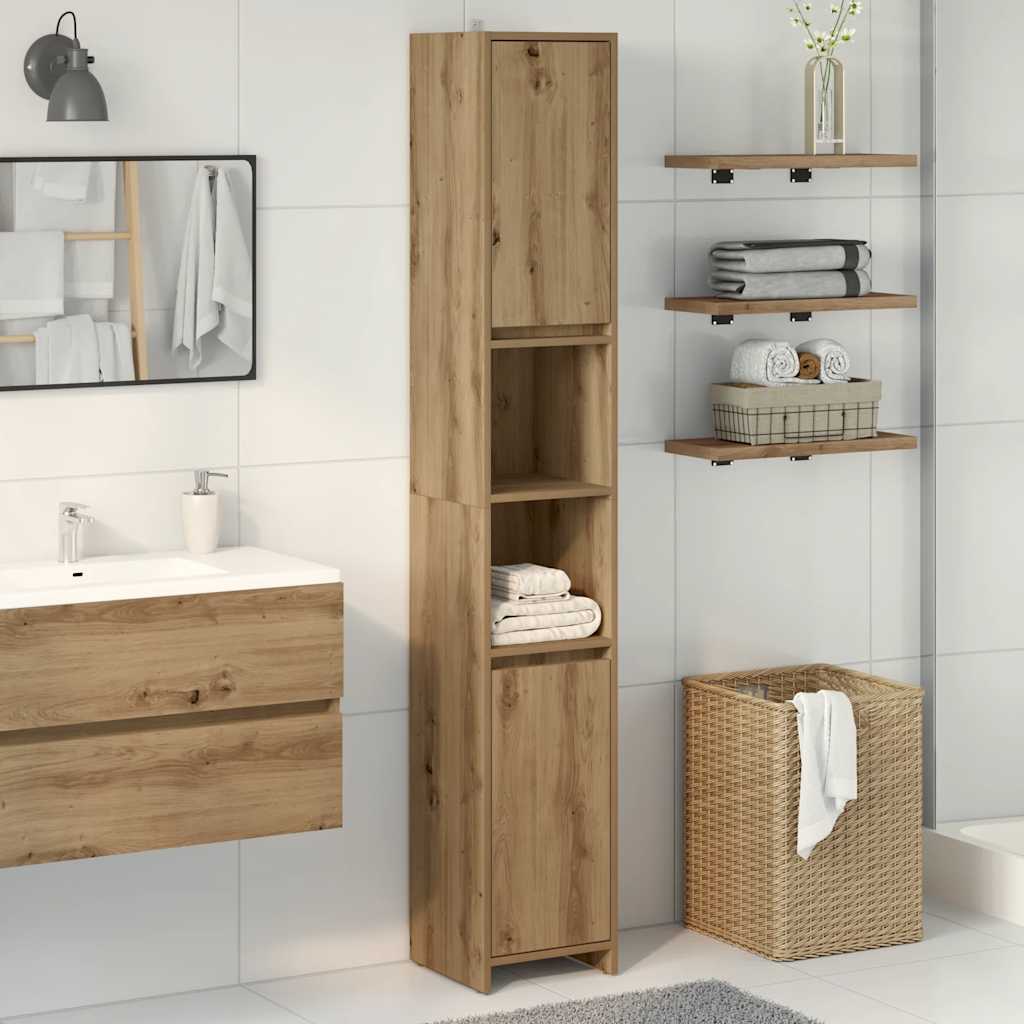 Badschrank Artisan-Eiche 30x30x183,5 cm Holzwerkstoff