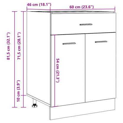 Unterschrank Altholz-Optik 60x46x81,5 cm Holzwerkstoff