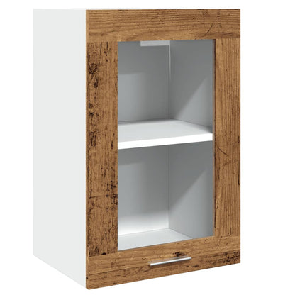 Hängeschrank Glas Altholz-Optik 40x31x60 cm Holzwerkstoff