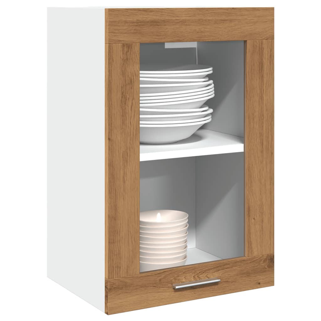 Hängeschrank Glas Artisan-Eiche 40x31x60 cm Holzwerkstoff