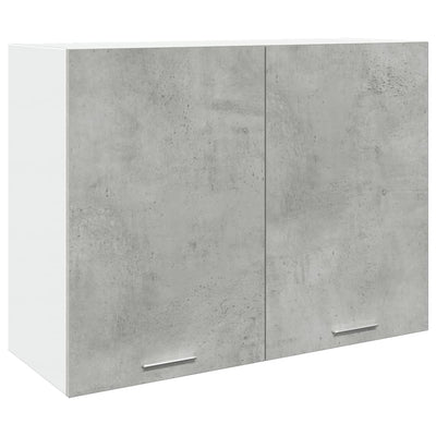 Hängeschrank Betongrau 80x31x60 cm Holzwerkstoff