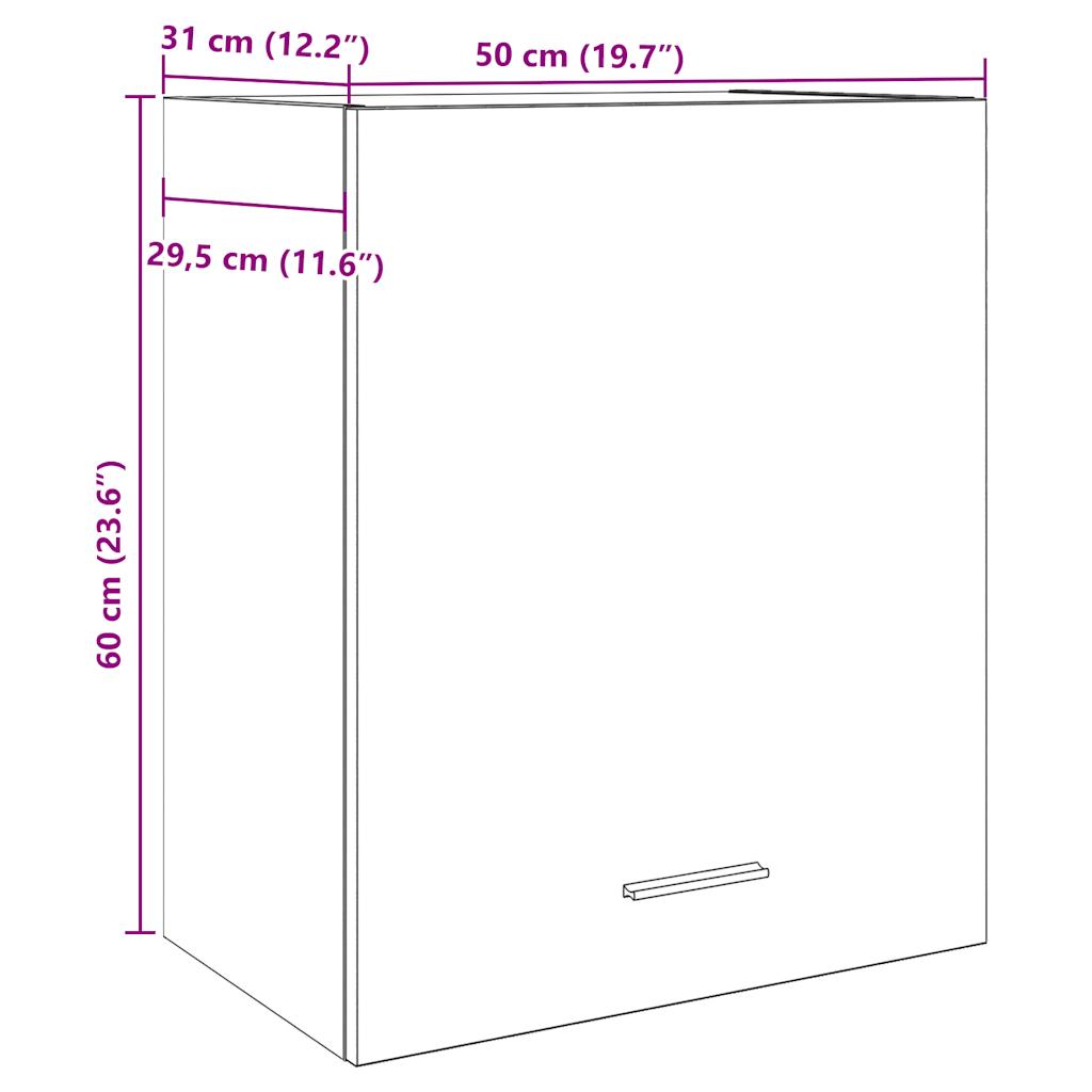 Hängeschränke 2 Stk. Betongrau 50x31x60 cm Holzwerkstoff