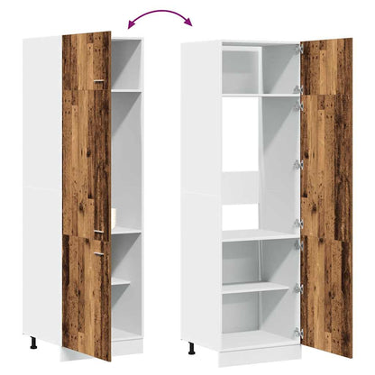 Kühlumbauschrank Altholz-Optik 60x57x207 cm Holzwerkstoff