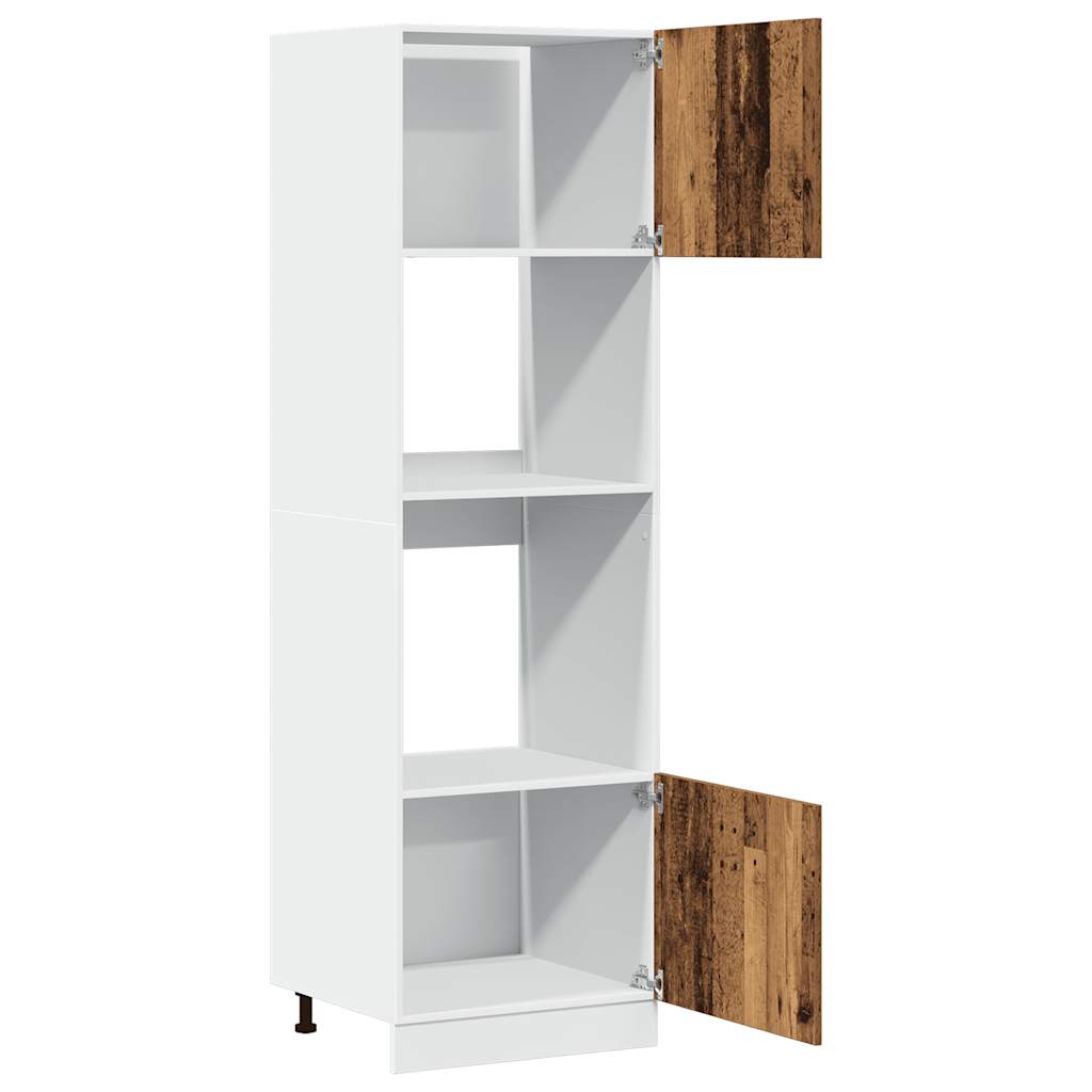 Mikrowellenschrank Altholz-Optik 60x57x207 cm Holzwerkstoff