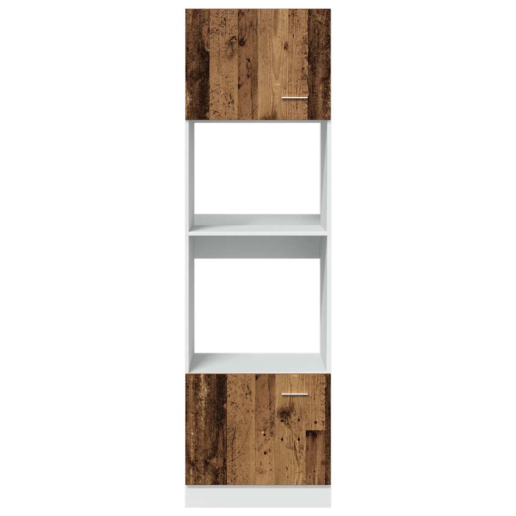 Mikrowellenschrank Altholz-Optik 60x57x207 cm Holzwerkstoff