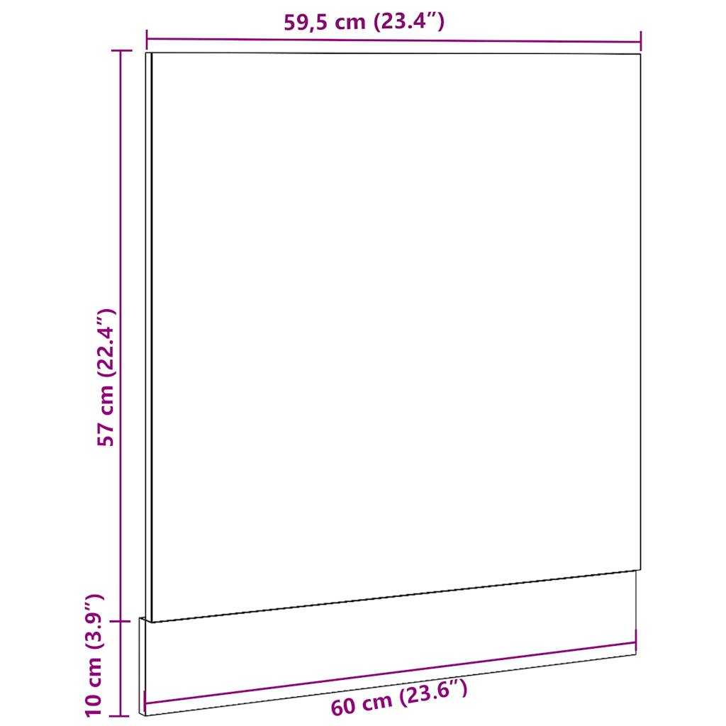 Geschirrspülerblende Betongrau 60x1,5x67 cm Holzwerkstoff