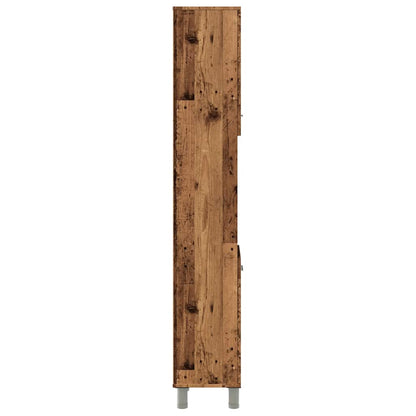 Badschrank Altholz-Optik 30x30x179 cm Holzwerkstoff