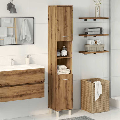 Badschrank Artisan-Eiche 30x30x179 cm Holzwerkstoff