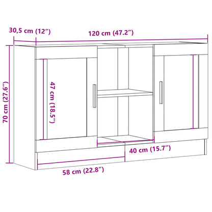 Sideboard Artisan-Eiche 120x30,5x70 cm Holzwerkstoff