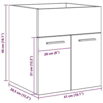 Waschbeckenschrank Artisan-Eiche 41x38,5x46 Holzwerkstoff