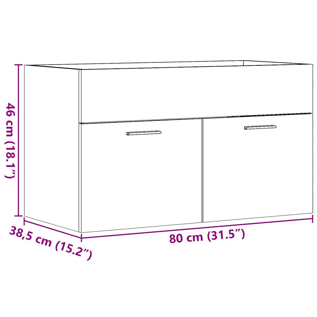 Waschbeckenunterschrank Altholz-Optik 80x38,5x46 cm