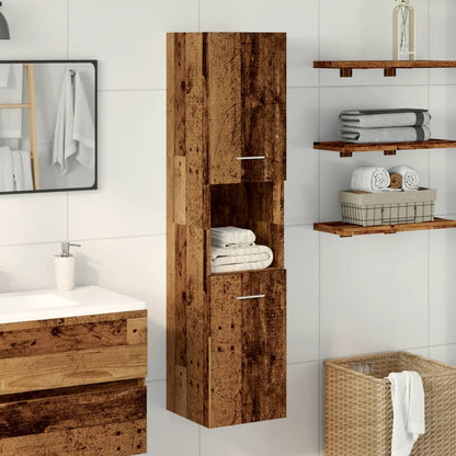 Bad-Hängeschrank Altholz-Optik 30x30x130 cm Holzwerkstoff