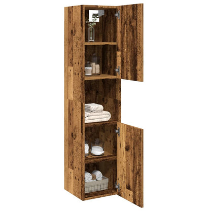 Bad-Hängeschrank Altholz-Optik 30x30x130 cm Holzwerkstoff