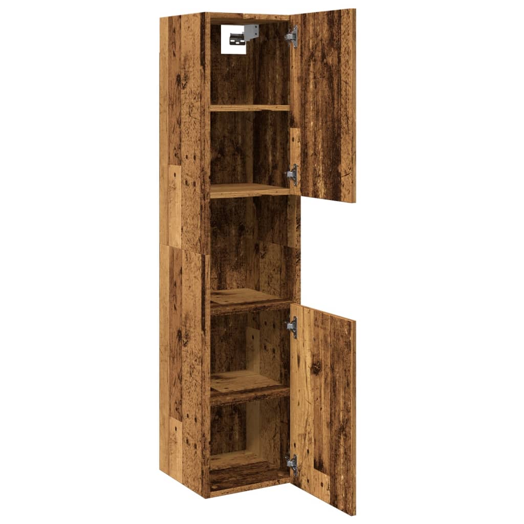 Bad-Hängeschrank Altholz-Optik 30x30x130 cm Holzwerkstoff