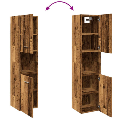 Bad-Hängeschrank Altholz-Optik 30x30x130 cm Holzwerkstoff