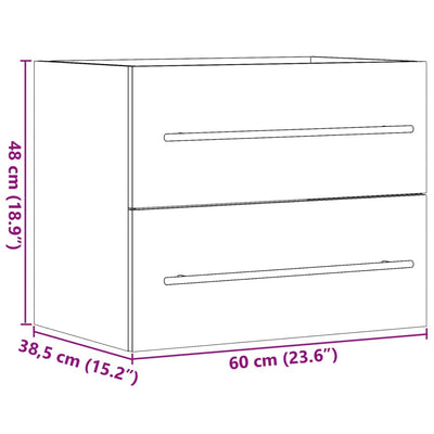 Waschbeckenunterschrank Sonoma-Eiche 60x38,5x48cm Holzwerkstoff