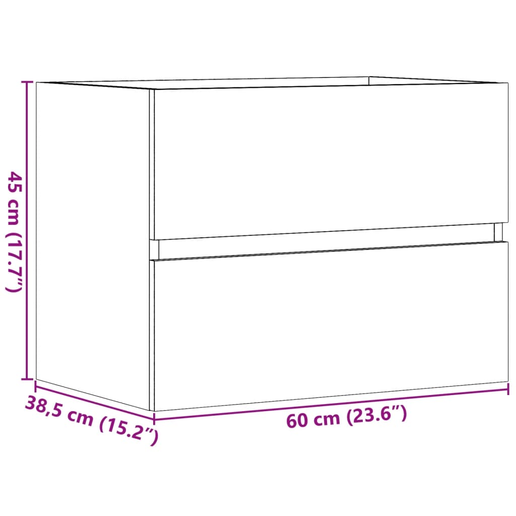 Badschrank Betongrau 60x38,5x45 cm Holzwerkstoff