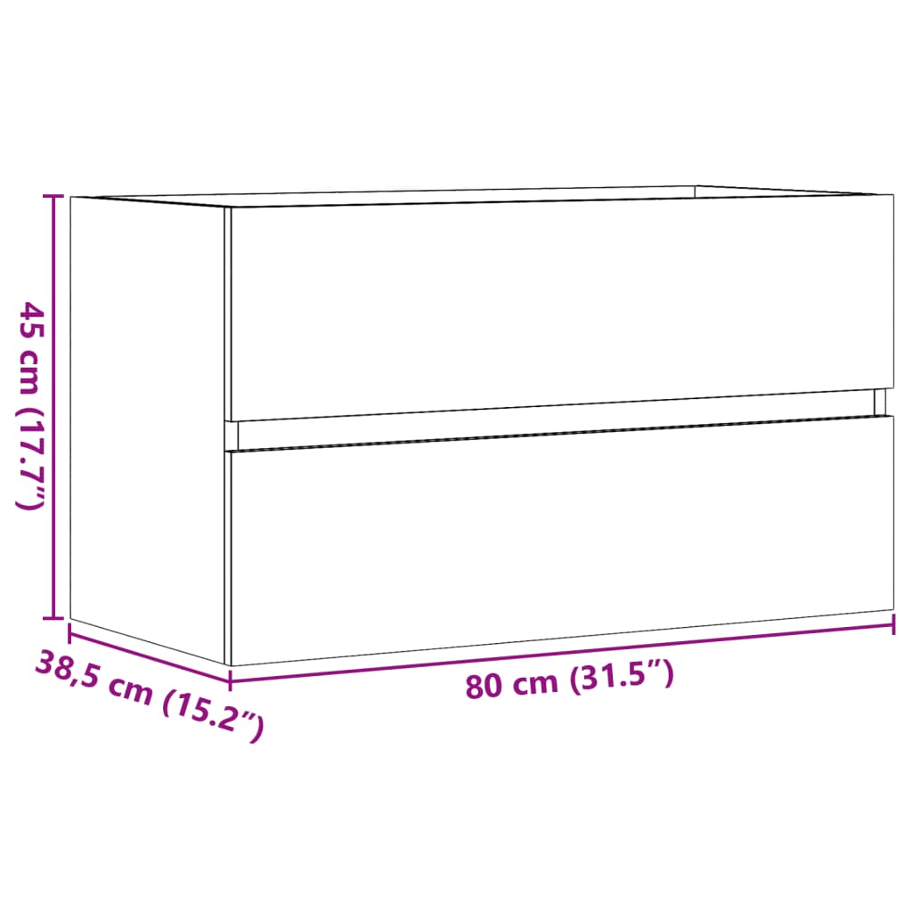 Bad-Hängeschrank Altholz-Optik 80x38,5x45 cm Holzwerkstoff