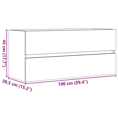 Waschbeckenunterschrank Betongrau 100x38,5x45 cm Holzwerkstoff