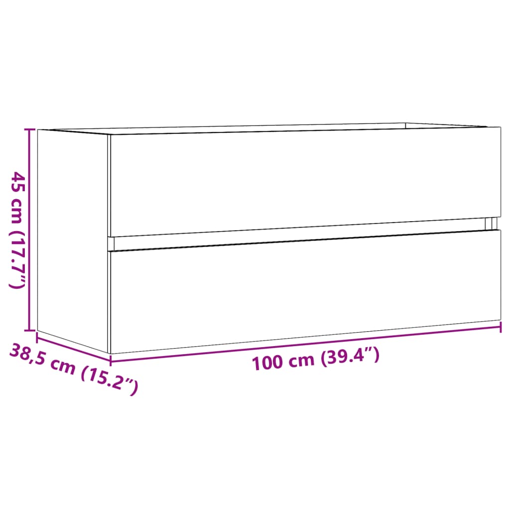 Waschbeckenschrank Artisan-Eiche 100x38,5x45 cm Holzwerkstoff