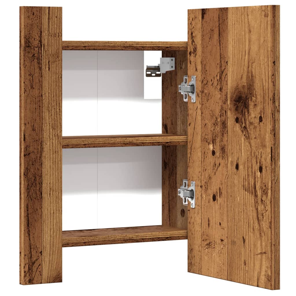 LED-Spiegelschrank Altholz-Optik 40x12x45 cm Holzwerkstoff