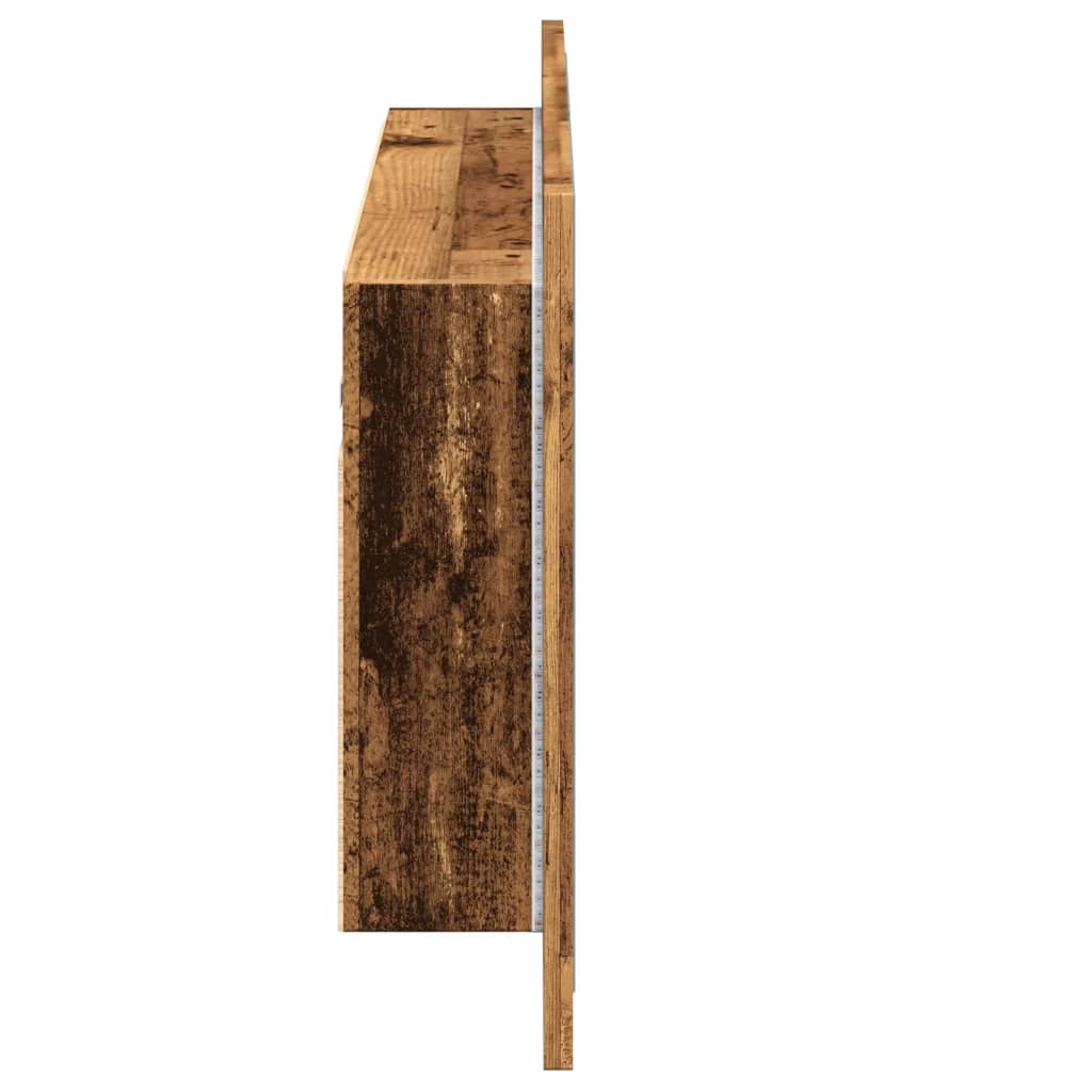 LED-Spiegelschrank Altholz-Optik 90x12x45 cm Holzwerkstoff