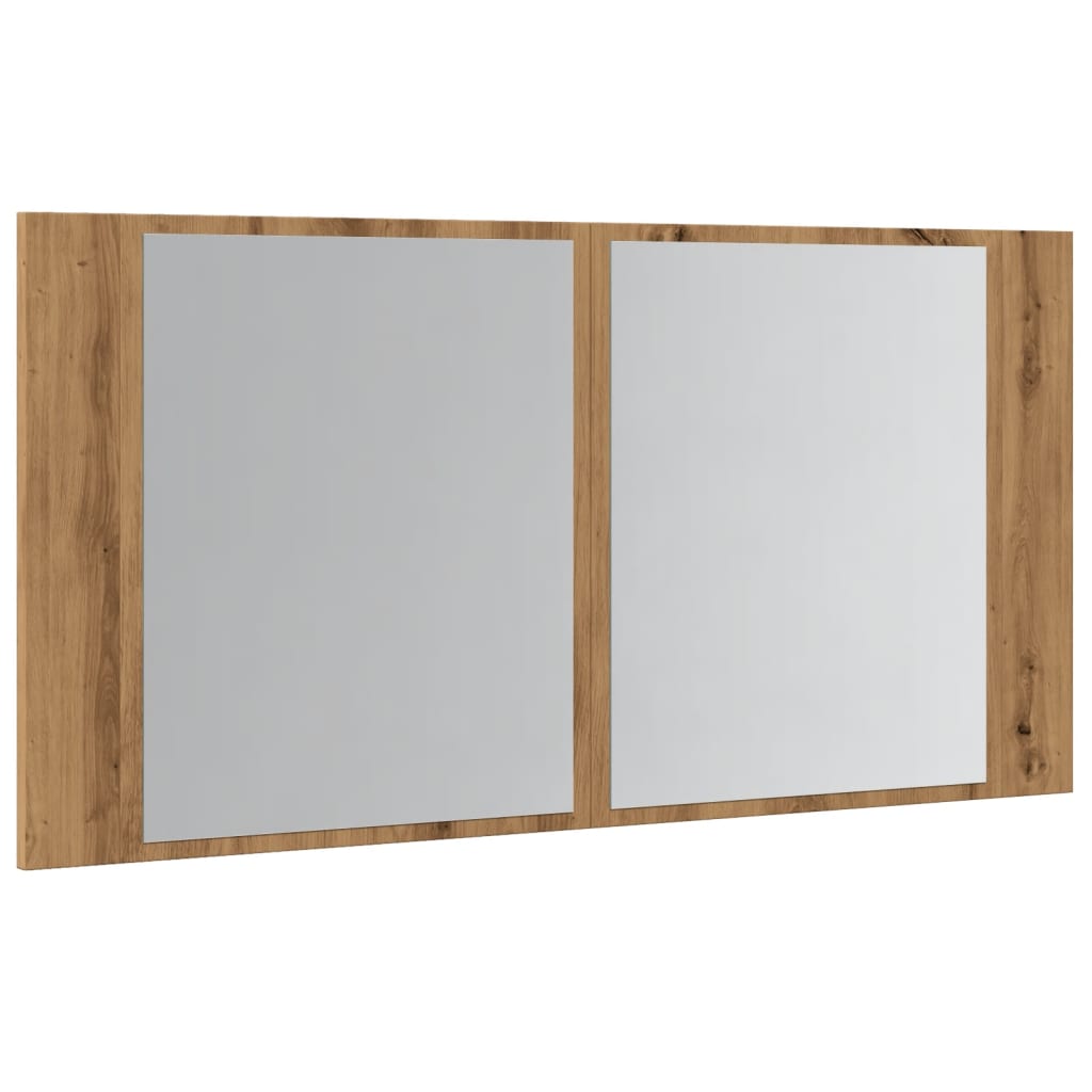 LED-Spiegelschrank Artisan-Eiche 90x12x45 cm Holzwerkstoff