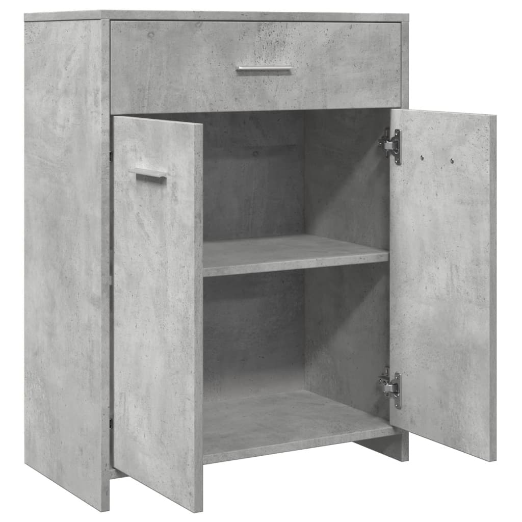 Badezimmerschrank Betongrau 60x33x80 cm Holzwerkstoff