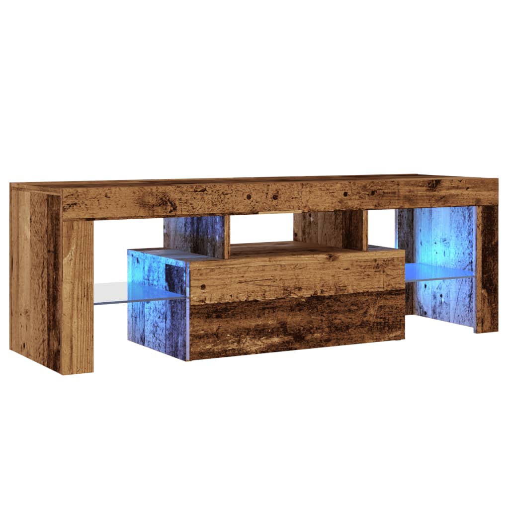 TV-Schrank mit LED Altholz-Optik 120x36,5x40 cm Holzwerkstoff