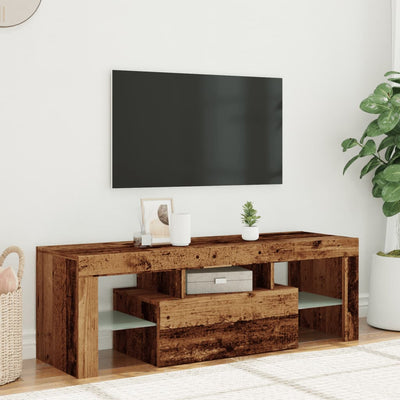 TV-Schrank mit LED Altholz-Optik 120x36,5x40 cm Holzwerkstoff