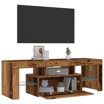 TV-Schrank mit LED Altholz-Optik 120x36,5x40 cm Holzwerkstoff