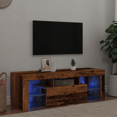 TV-Schrank mit LED Altholz-Optik 120x36,5x40 cm Holzwerkstoff